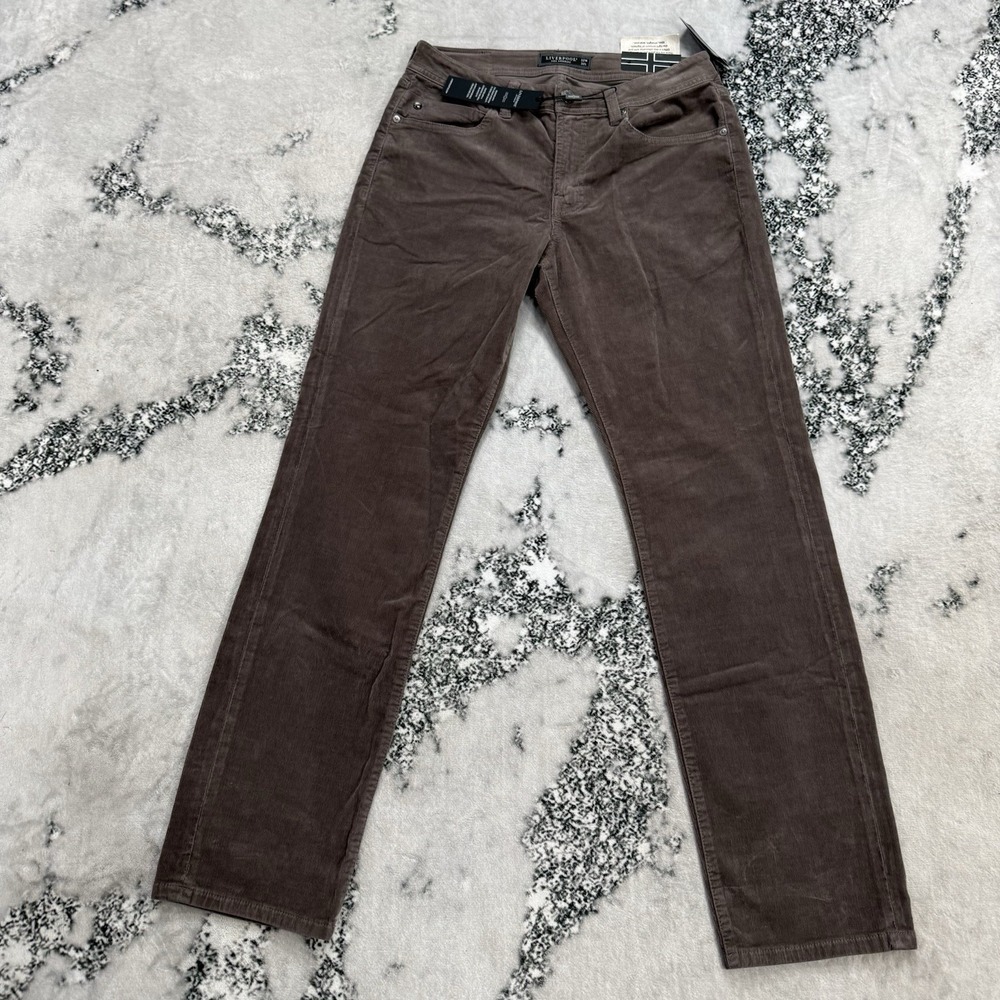 Liverpool Los Angeles Kingston Mens 32 Modern Straight Corduroy Pants NWT Brown